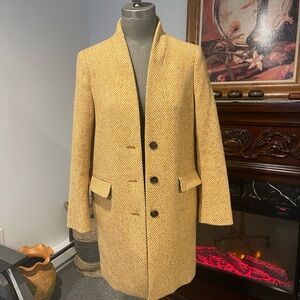 J.Crew Yellow Herringbone Coat